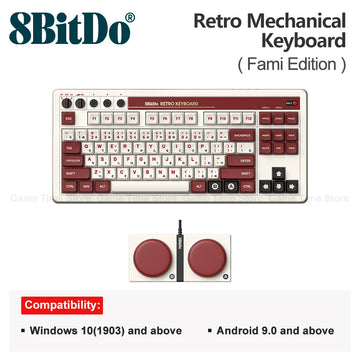 8BitDo Retro Mechanische Tastatur Bluetooth mit 87 Tasten Dual Super Programmierbare Tasten für Windows und Android